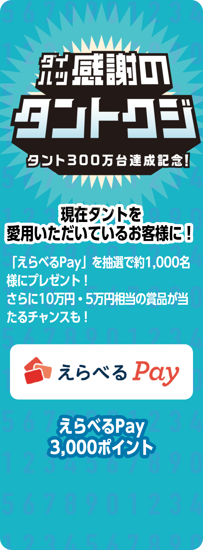 ダイハツ感謝のタントクジタント300万台達成記念！